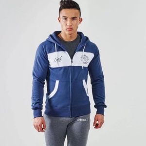 Navy Blue and White Luxe GymShark Hoodie